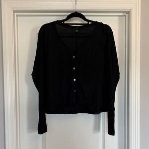 Wild Fable Black Lightweight Button-Front Top